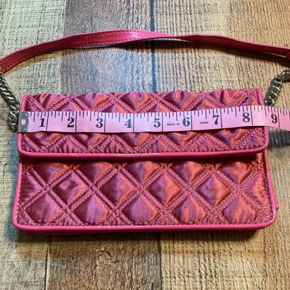 Y2K The‎ Limited Hot Pink Quilted Satin Patent Shoulder Bag Clutch on Chain